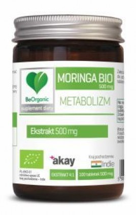 BeOrganic Moringa Bio 500 mg Metabolizm x 100 tabl